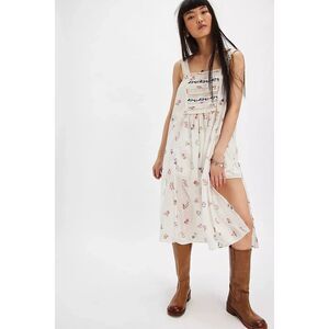 Free People The Way Back Maxi Top Floral Printed Embroidered Cotton XS 279749